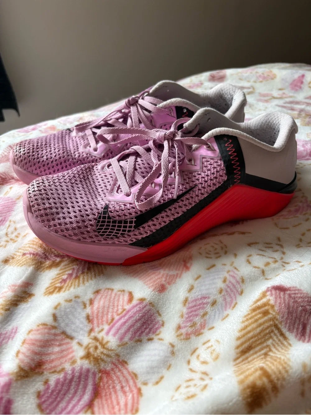 Nike Women's Pink and Red Training Shoes